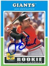 Jack Clark autographed baseball card (Giants) 2001 Upper Deck Decade #108