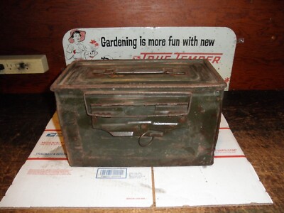 Vintage WWII 50 Cal. M2 Ammunition Ammo Box Can, U S Flaming