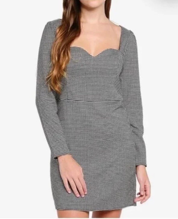 Abercrombie & Fitch - Gingham Sweetheart Dress - Black - Size Small