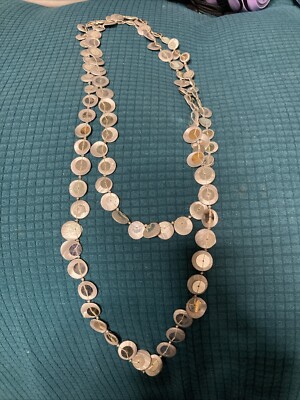 Necklace Long Silver Tone 29  Long