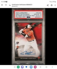 2023 LUMINARIES ADLEY RUTSCHMAN RC HIT KINGS RED#/10/PSA GEM MT 10/AUTO 10/POP 1