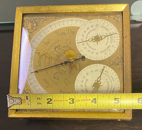 Vintage Barometer Weather Station, Wittnauer, England, Millibar, Temp, Humidity - Picture 19 of 20