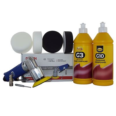 75 mm Mini Luftpolierset (3'') + Farecla G3 & G10 Compound/Polierschaumkopf