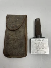 Antique Sanborn Motor Co. Sanco Ford-95 Double Chek Con Rod Gage & Leather Pouch