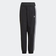 adidas GN2868 Women's Sz L Black Double-Waistband Fashion Track Pants 85