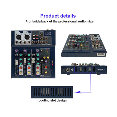 Mixer audio 4 canali registrazione console mixaggio chiesa wireless UHF microfono STARAUDIO - Foto 7 di 12