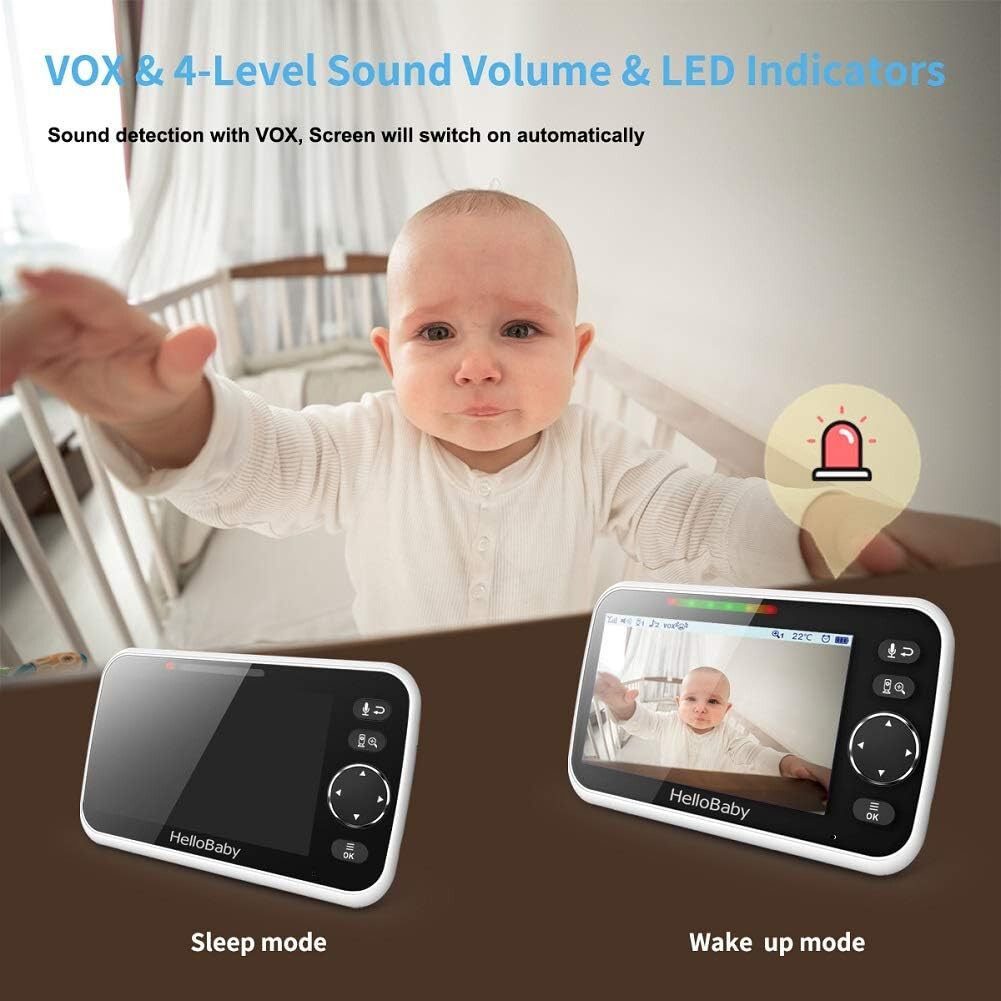 HelloBaby HB50 Digital VIDEO SOUND Hello Baby Monitor 5" COLOUR LCD