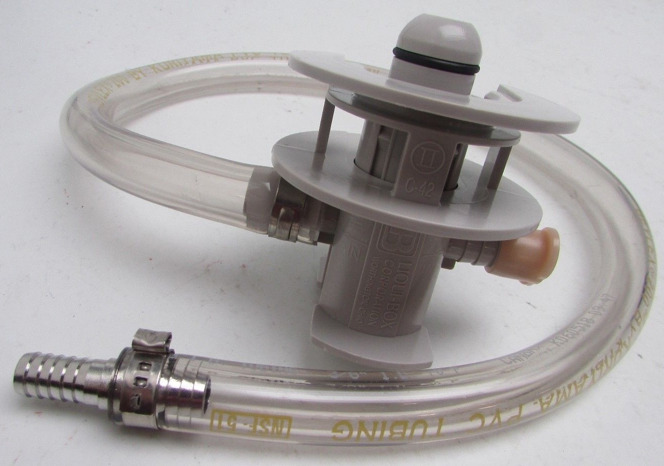 LIQUIBOX QCD CONNECTOR GRAY, BAG IN BOX, BIB CONNECTORS w/ Hose fitting