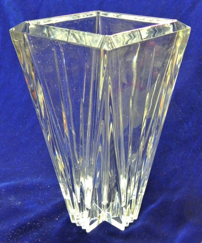 Lenox Ovations "Crosswinds" Crystal Vase, 10", Contemporary Linear Design, VG - Picture 3 of 13