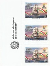 ITALIA 2024 NAVE VESPUCCI TOUR MONDIALE STRISCIA 3 VALORI LOGO MIMIT FRANCOBOLLO