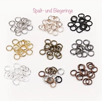 Ösen Spaltring Biegering silber schwarz gold bronze kupfer rose 3 4 5 6 7 10 mm