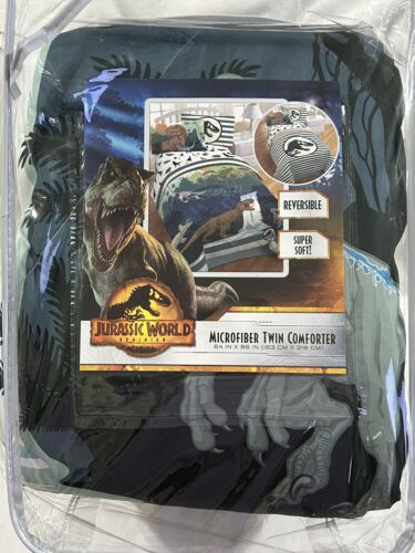 Jurassic World Dominion Twin Comforter Reversible dinosaurs 64x86 new - Afbeelding 1 van 10