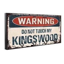 Warning Do Not Touch My Kingswood Wood Key Hanger Pet Leash Holder