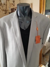 New Tallia Textured Weave Blazer Light Gray Size54XL Pant Sold Separately