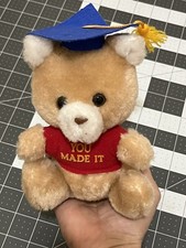 Russ Berrie 239 vintage 1 Grad small 6" plush Bear graduation stuffed toy