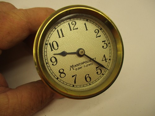 Vintage Minneapolis Honeywell Brass Clock model 77 8 - Day 7 - Jewel CAR ?