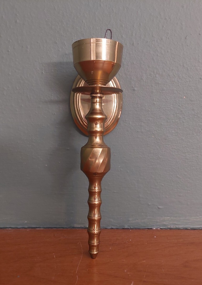 Early Baldwin Brass Wall Candle Sconce Holder USA Marked M eBay