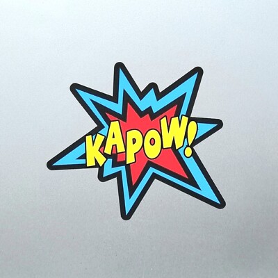 Kapow Splat Retro Comic Book Cartoon Vinyl Sticker Decal For Car Van 100x90mm