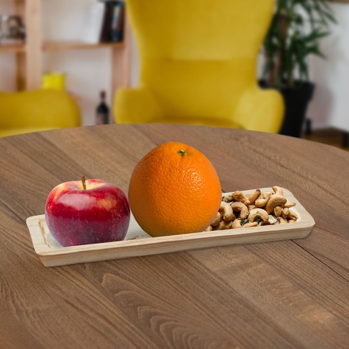 Bandeja decorativa rectangular talla:S/M/L Paulownia bandeja de madera mesa decoración fruta cocina - Imagen 6 de 9
