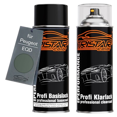 Autolack Spraydosen Set für Peugeot EQD Vert Briere Basislack Klarlack Sprühdose