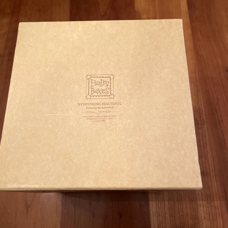 "Cubo Bobs Boxes Everything Beautiful Box Anidación Vintage Floral Amarillo 8""" Foto 4 de 4