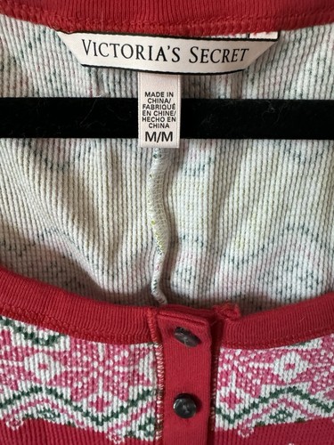 Pigiama con pappagallo Victoria Secret manica corta lunga pezzo unico M termico - Foto 2 di 2