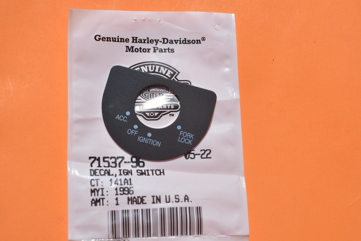 ミュージック 910 HARLEY NEW OEM DECAL IGNITION SWITCH Sticker 96-02, 71537-96