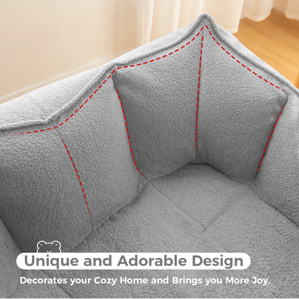 Single/Loveseat Giant Bean Bag Chair Comfy Lounge Lazy Floor Sofa for Adults - Image 2 of 4