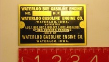 Waterloo Boy engine Reproduction Nameplate