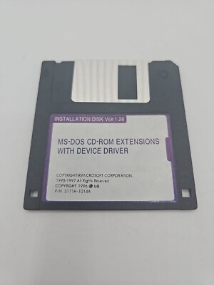 MS-DOS CD-ROM EXTENSIONS WITH DEVICE DRIVER INSTALLATION DISK VER 1.26 ...