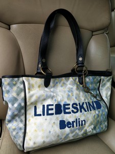 Liebeskind Berlin Mika East West Print Tote Canvas Leather Bag Shopper Womens Ebay