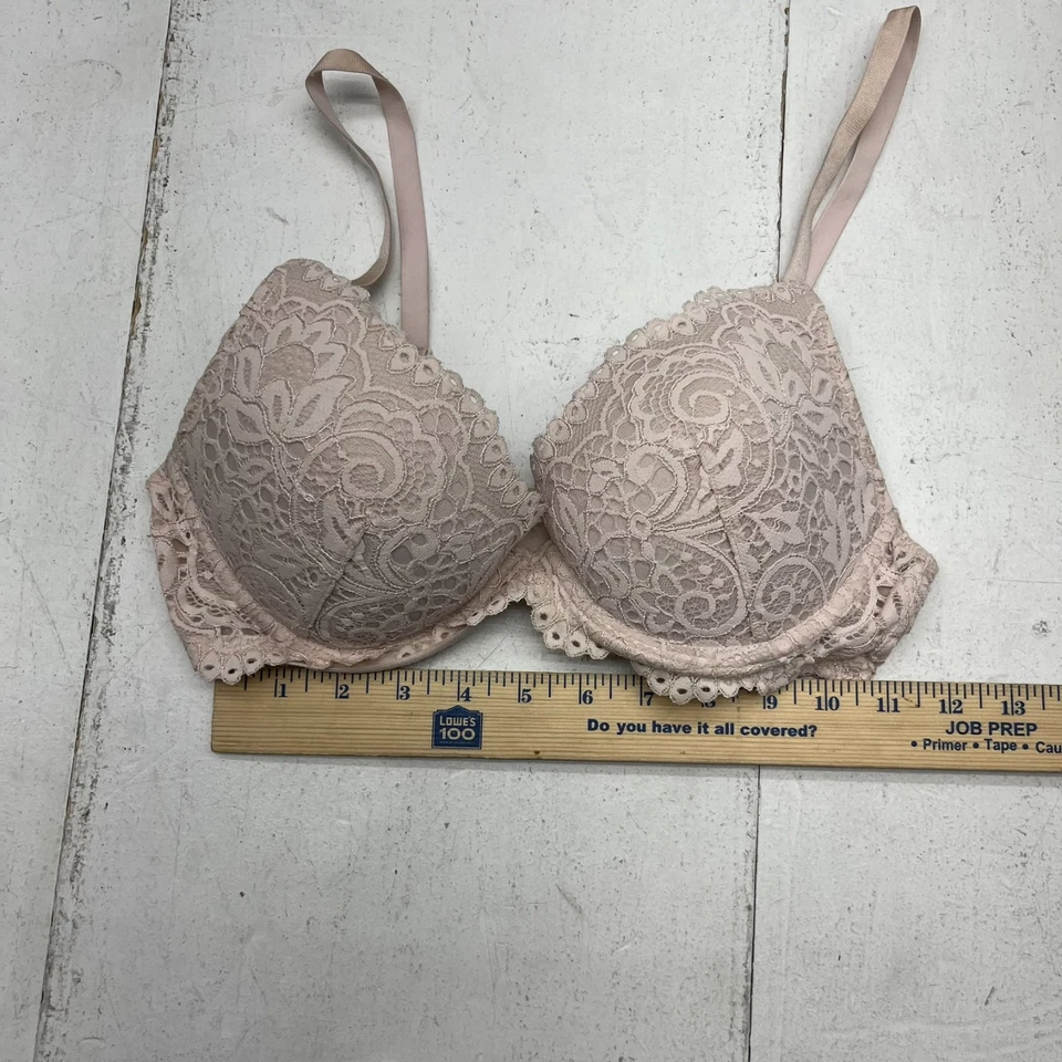 Sujetador push-up con aros diseño encaje rosa H&M para mujer talla 36C Foto 4 de 4