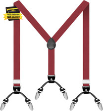 Suspenders for Men, Adjustable Heavy Duty Men'S Suspenders Y Back with 6 Clips u
