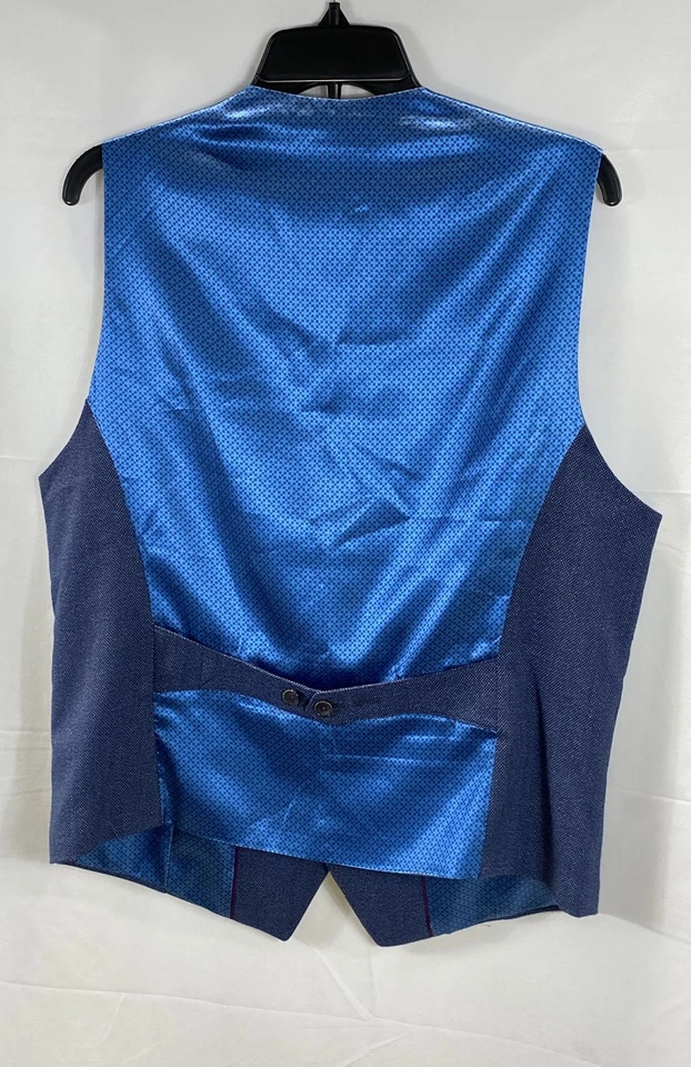 Ted Baker Dark Blue Wingwai Pindot Suit Vest Waistcoat Men's L - Image 2 of 4