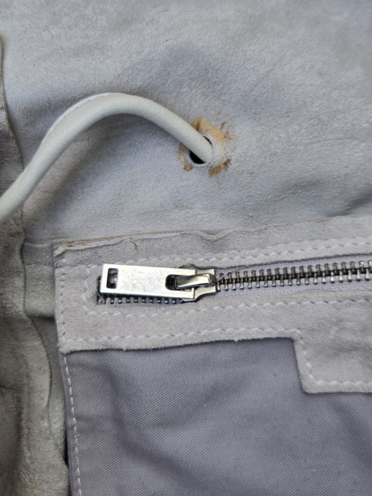 COS Suede Leather Backpack Light Gray - image 9