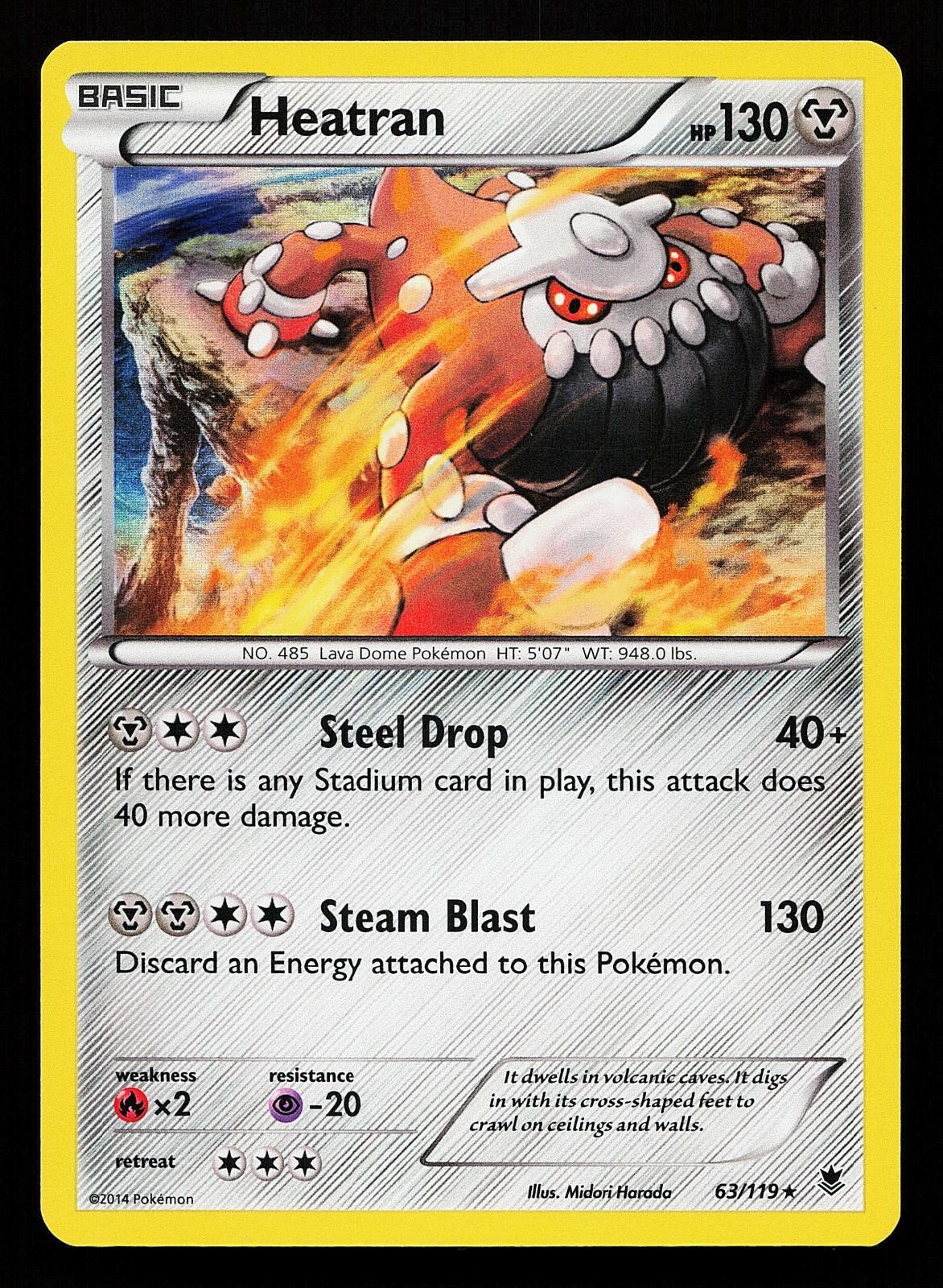 Heatran 63/119 Holo Rare Phantom Forces Pokemon Card