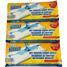 Scrub Buddies Wet Sweeper Cloth Refill Pack of 10 Lot of 3 New