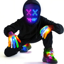 3 Set Halloween Gesture Sensing LED Mask Glow Skeleton Gloves  Shoelaces  Ligh
