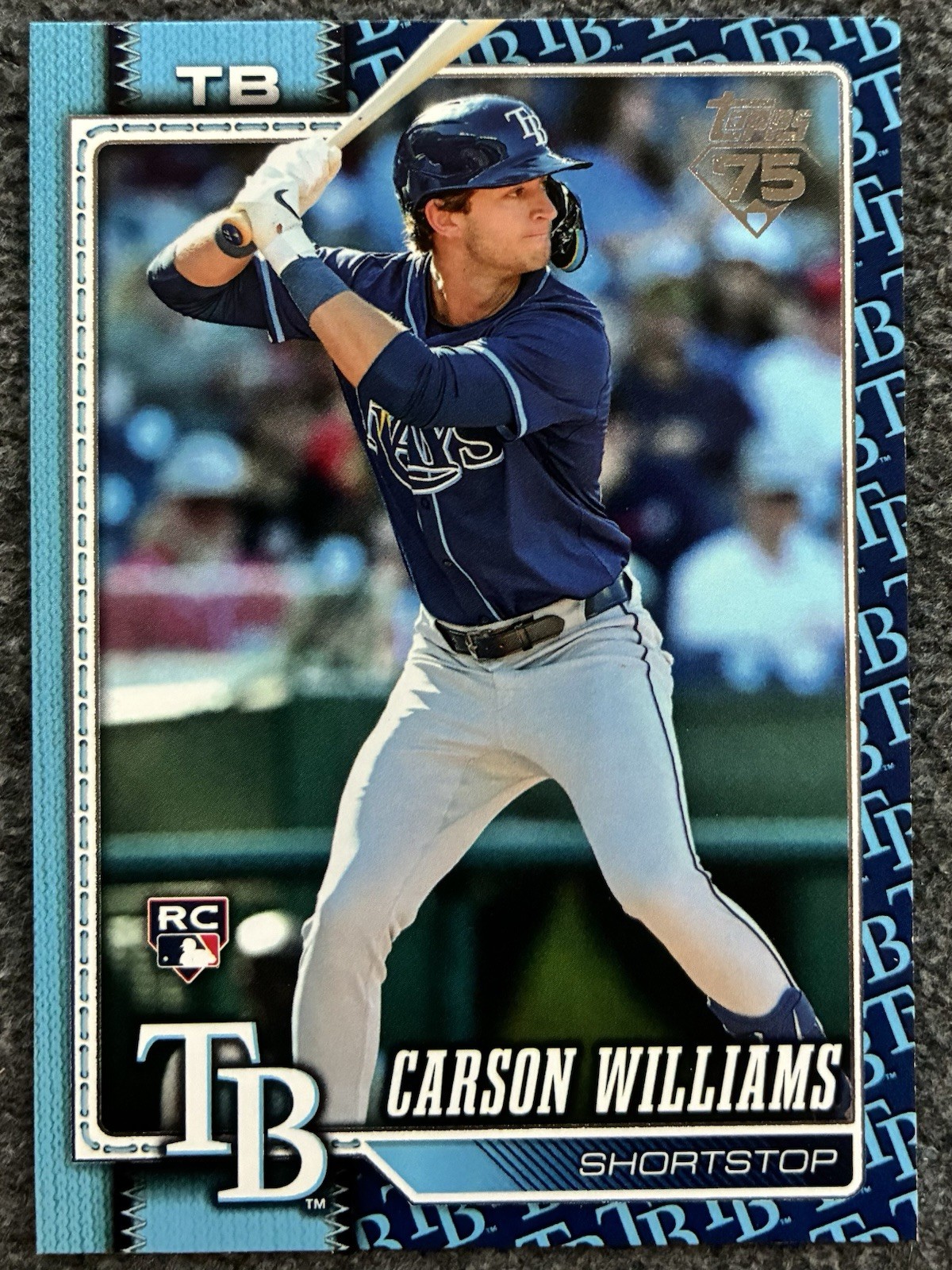 2026 Topps Series 1 Carson Williams Rookie Card #25 Team Color Variation Rays RC