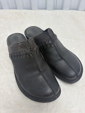 Born Womens Leather Clogs Size 8 Brown Suede Western Slip On Wedge Comfort Mules