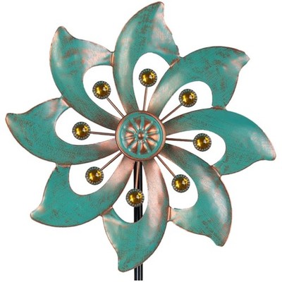 Rustproof Waterproof Yard Wind Spinner 37'' Light Green