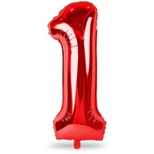 Red Number 1 Balloons, 40 Inch Large Foil Number Balloons Set 0-9 for Women, ...