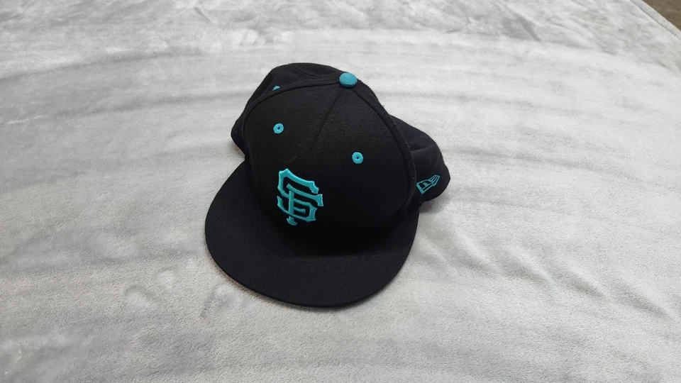 Бейсболка мужская San Francisco Giants кепка облегающая черная бирюзовая MLB 7 3/8 - Изображение 3 из 4
