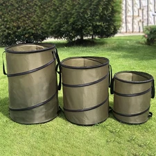 Portable Oxford Collapsible Pop-Up Garden Leaf Trash Can Garbage Storage Bag Bin