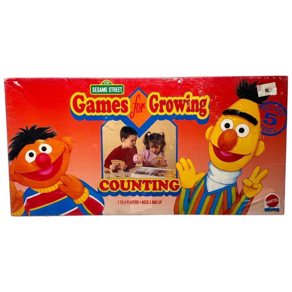 Vintage 1993 Sesame Street Games For Growing Lot Alphabet & Counting Mattel Rare - Image 2 of 4