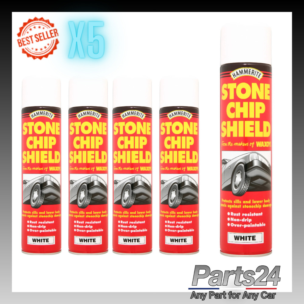 5x Hammerite Waxoyl 600ml White Stone Chip Shield Protects Against Damage