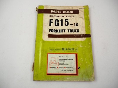 Original Komatsu FG15-10 Forklift Truck Spare Parts List Ersatzteilliste 1971