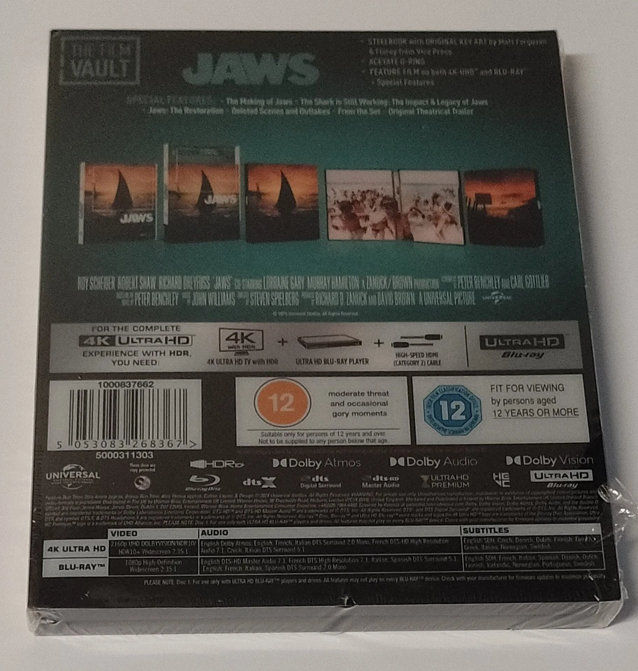 Jaws (4K Ultra HD) Film Vault Steelbook *New/Loose Disc* - Image 2 of 4