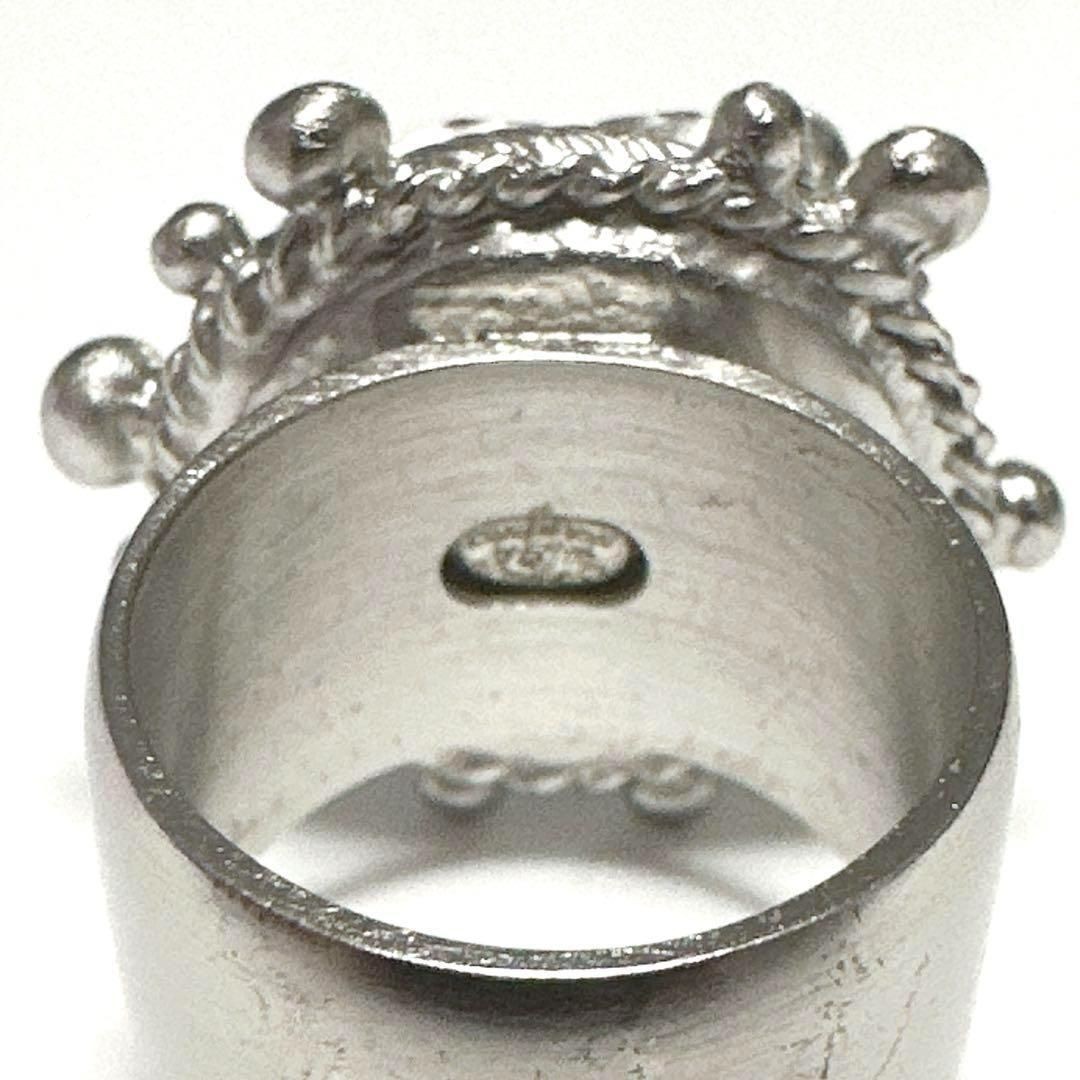 Auth CHANEL Ring Coco Mark Silver Metal Pink 13 Unisex Jewelry Vintage thumbnail 12