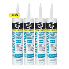  4 Pack Alex plus 10.1 Oz Clear All Purpose Acrylic Latex Caulk plus Silicone